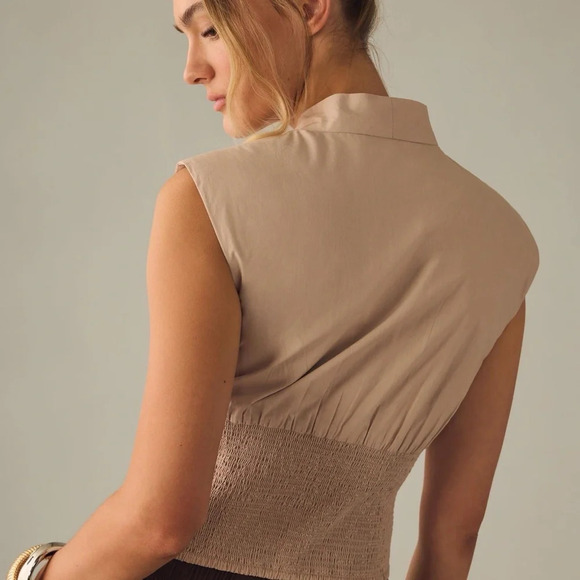 COPY - NWT Anthropologie Maeve Sleeveless Zip-Front Top "Grey" L - Picture 4 of 5